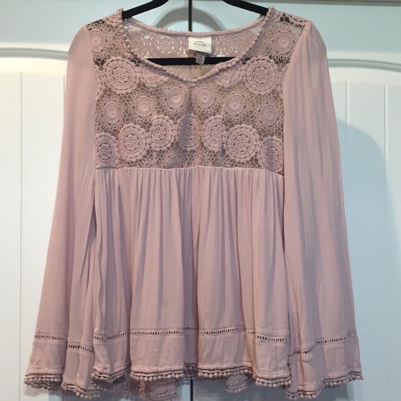 Knox Rose Tops - Knot Rose Peasant Style Top Size Small Mauve